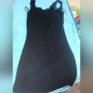 bodycon black button dress